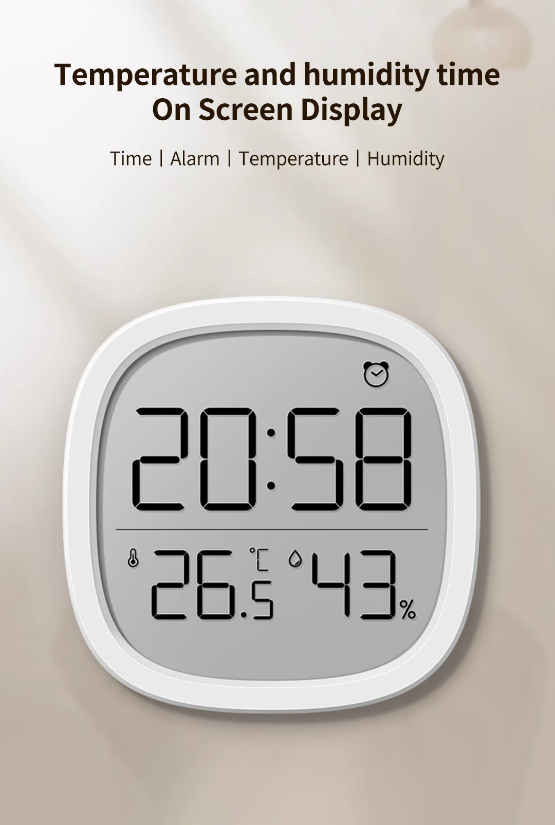 HENGXIANG Smart Temperature & Humidity Monitor High-Precision Sensor HD ...