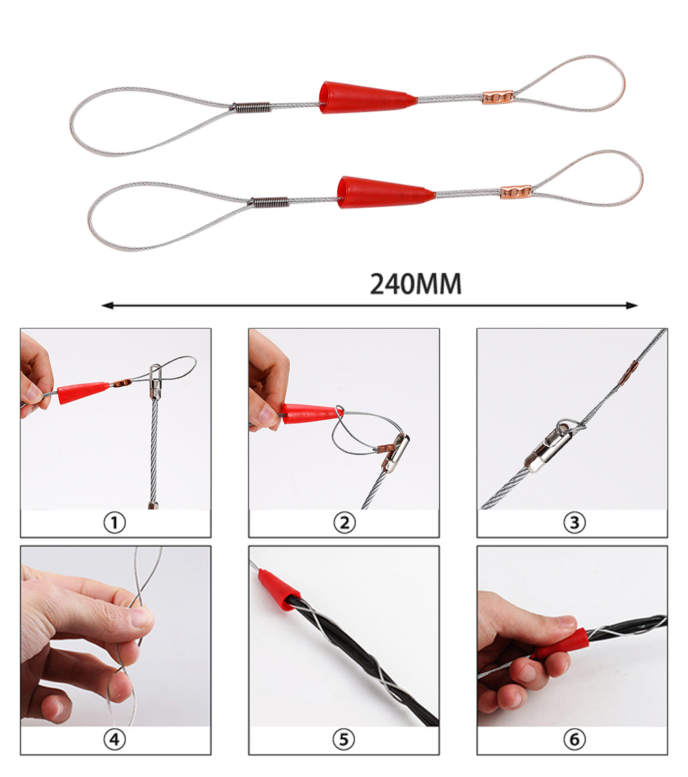 5mm 30/50M Electrician Threading Device Cable Wire Puller Duct Snake ...