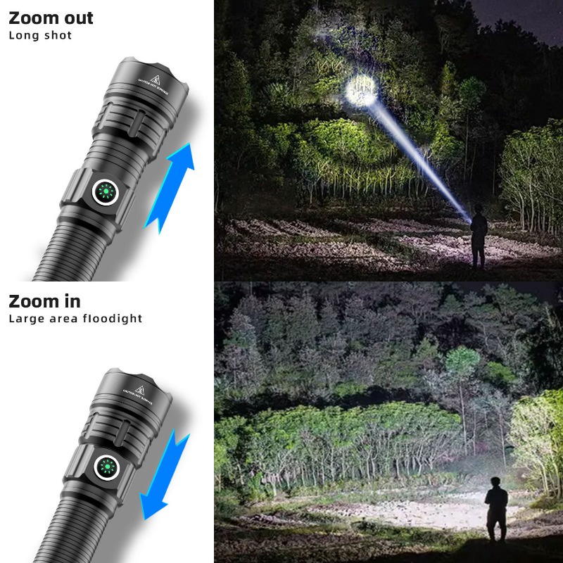18650 Super Bright LED Flashlight - Zoomable, White Laser, Fixed ...