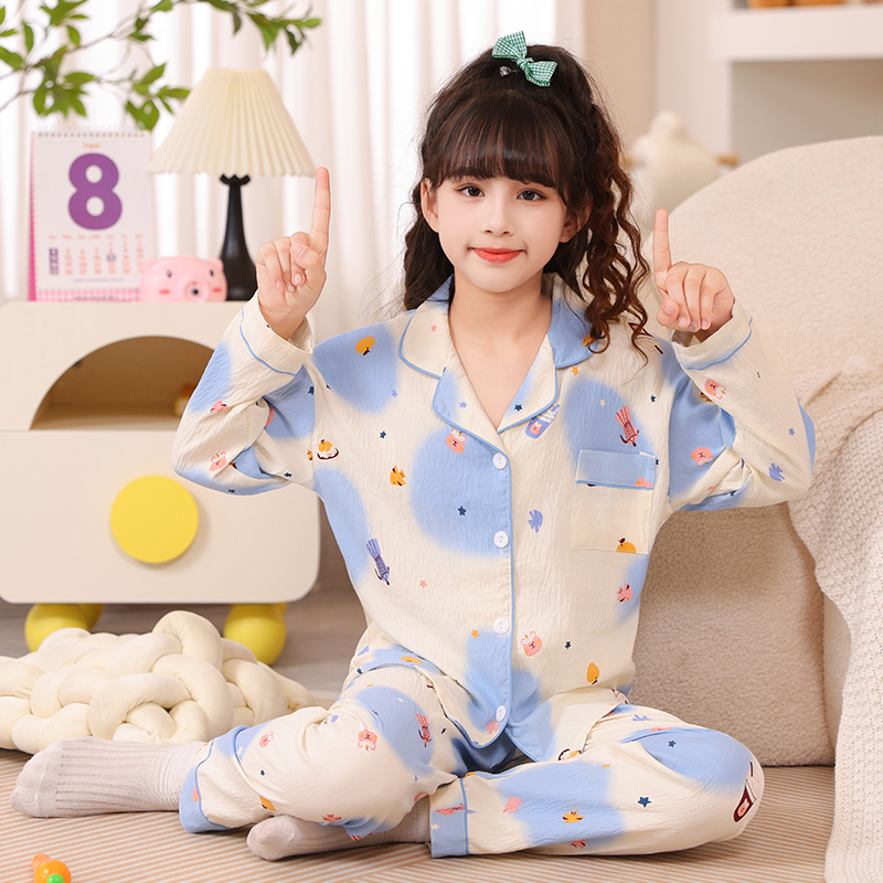 Cute Capybara Girls Pajamas Baju Tidur Cotton Pyjamas Korean Style Long ...