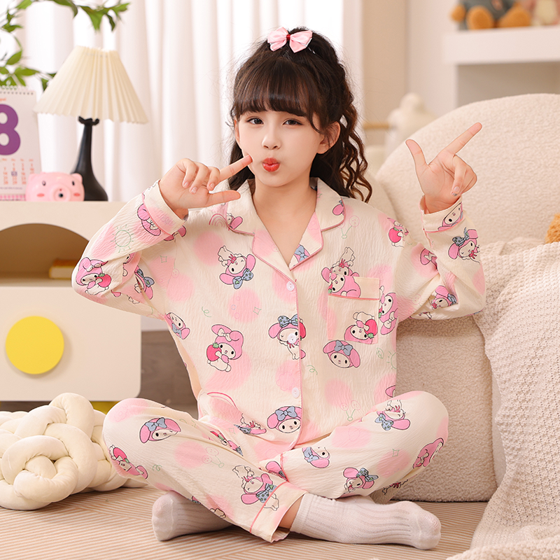 Cute Capybara Girls Pajamas Baju Tidur Cotton Pyjamas Korean Style Long ...