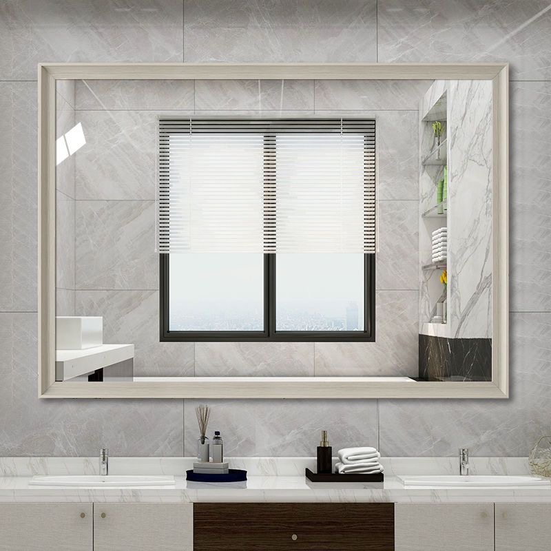 DAXINSI Bathroom Mirror PS Frame Imitation Solid Wood Bathroom Mirror ...