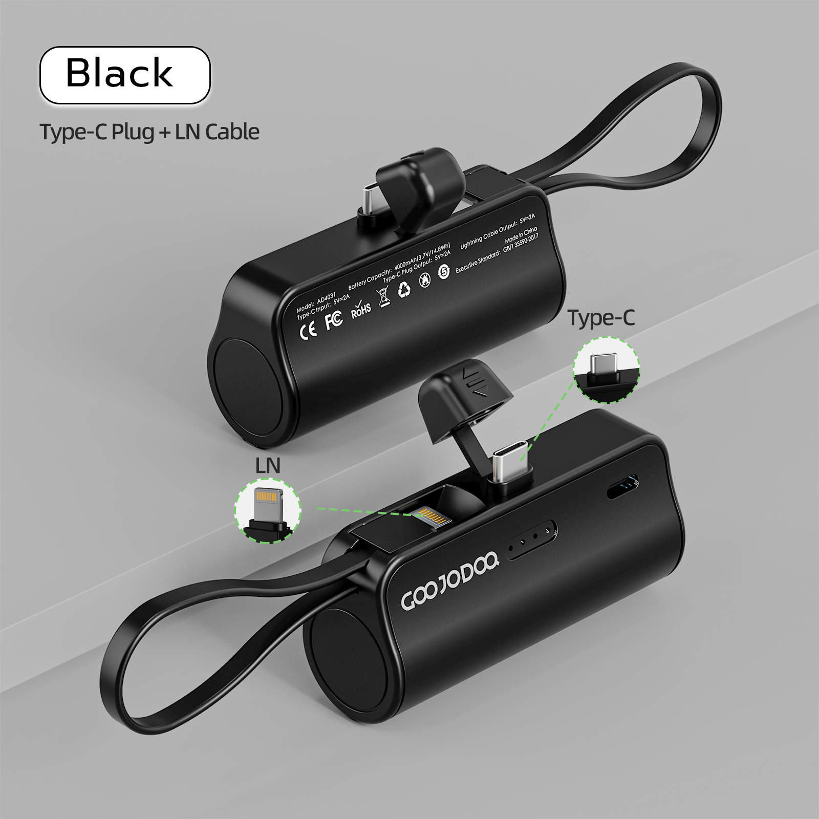 GOOJODOQ Mini Powerbank 5000mAh untuk iPhone Android Telefon Dibina ...