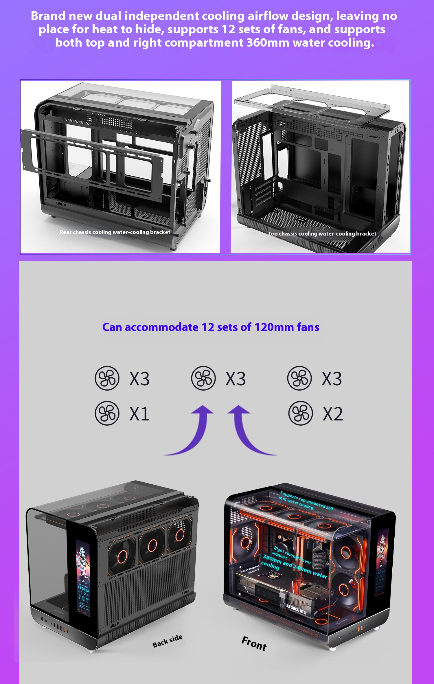 X-GAMERX Future Computer Cases Wings LCD Edition Black Seaview Room ...