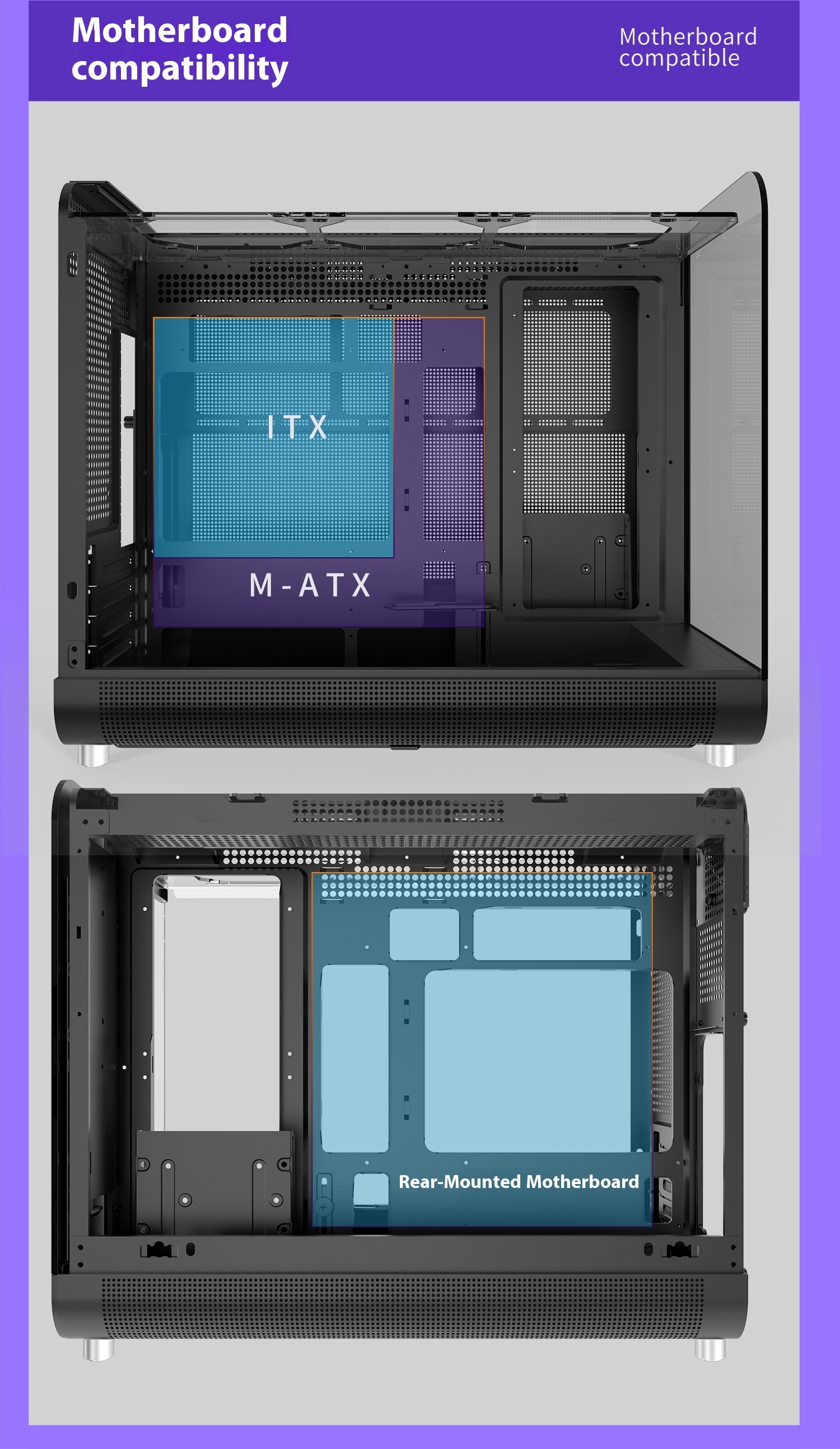 X-GAMERX Future Computer Cases Wings LCD Edition Black Seaview Room ...