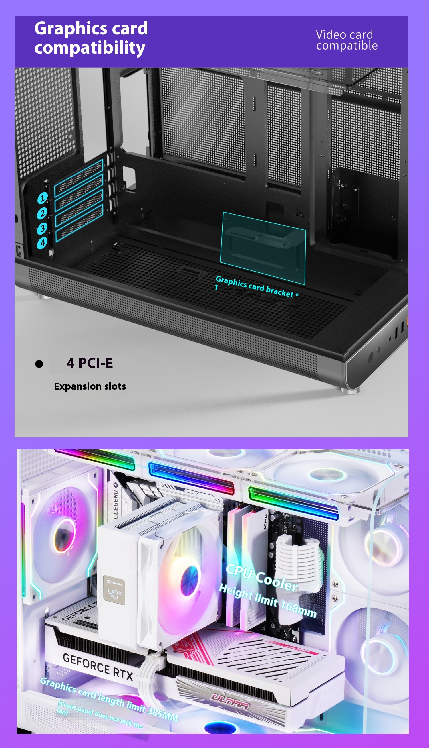 X-GAMERX Future Computer Cases Wings LCD Edition Black Seaview Room ...