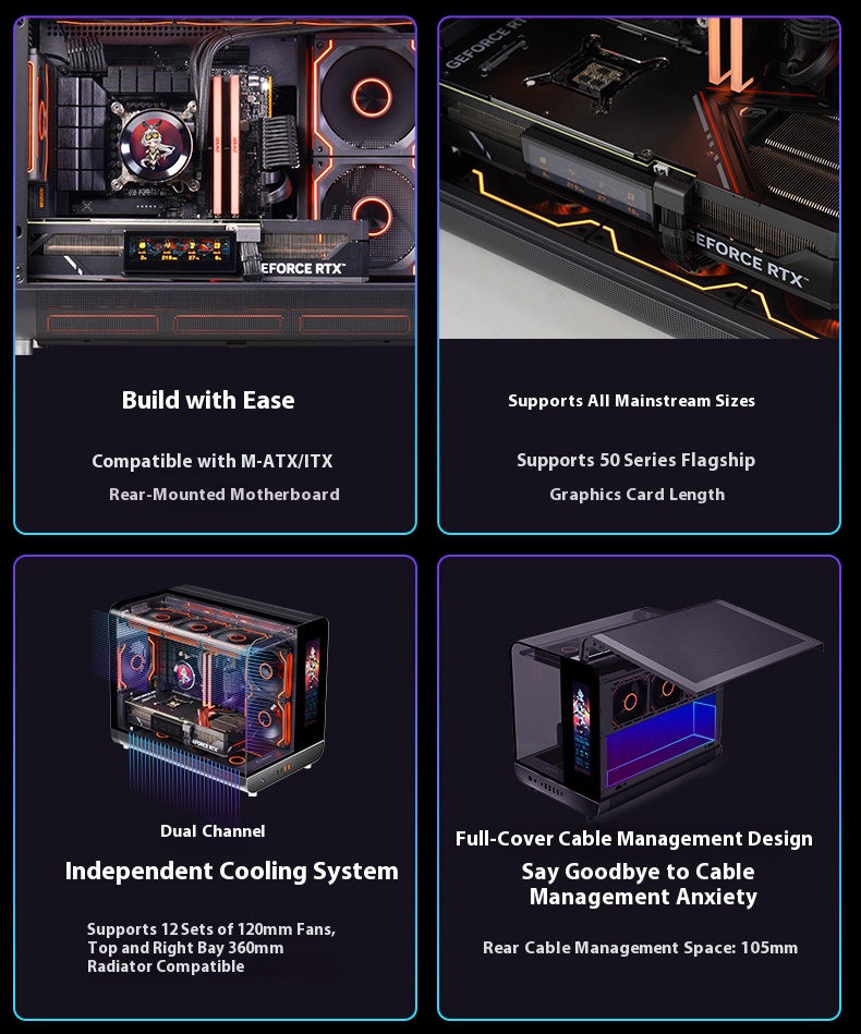 X-GAMERX Future Computer Cases Wings LCD Edition Black Seaview Room ...