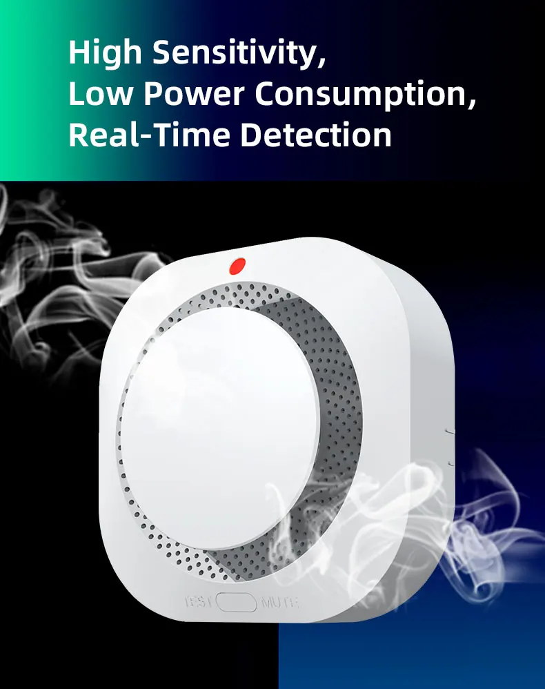 Independent Smoke Detector Sensor for Home Warehouse Security Smart ...
