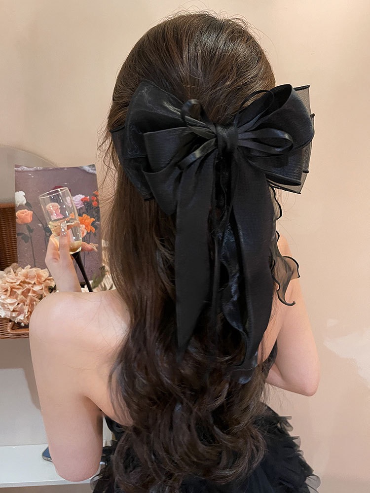 New Trendy Elegant Pink Ribbon Hair Clip - Oversized Spring Bow for ...
