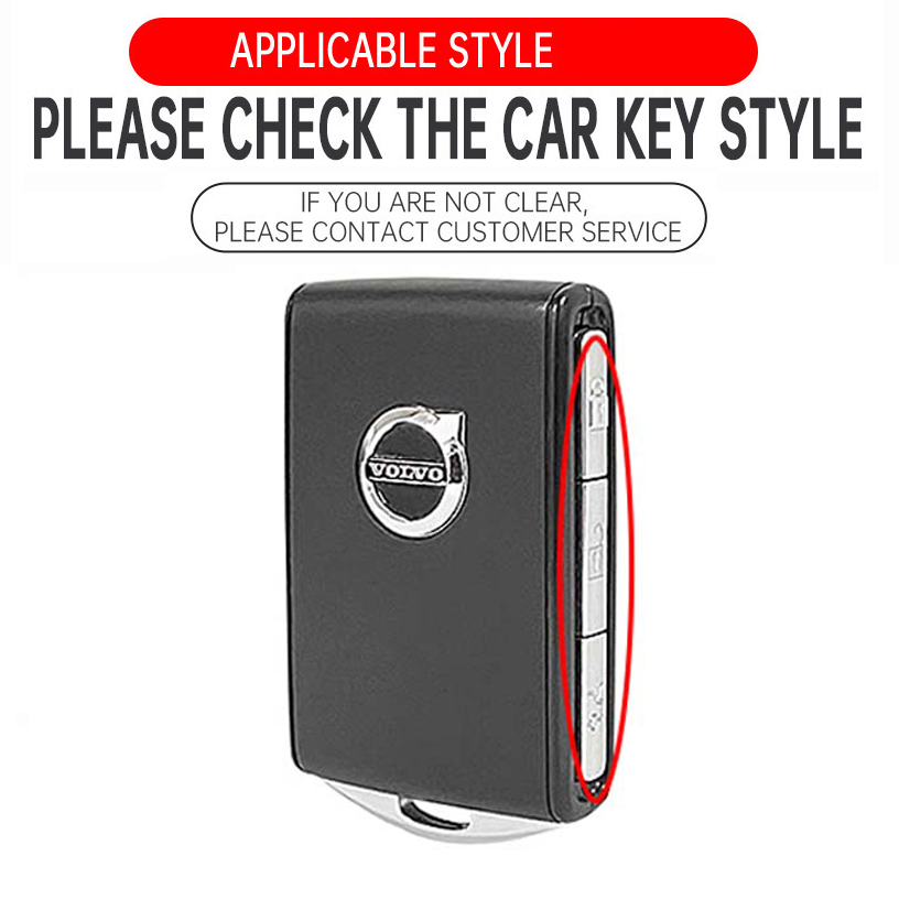 Volvo XC60 S90 S60 XC90 XC40 V60 V40 Key Cover Alloy Leather Hide Kunci ...