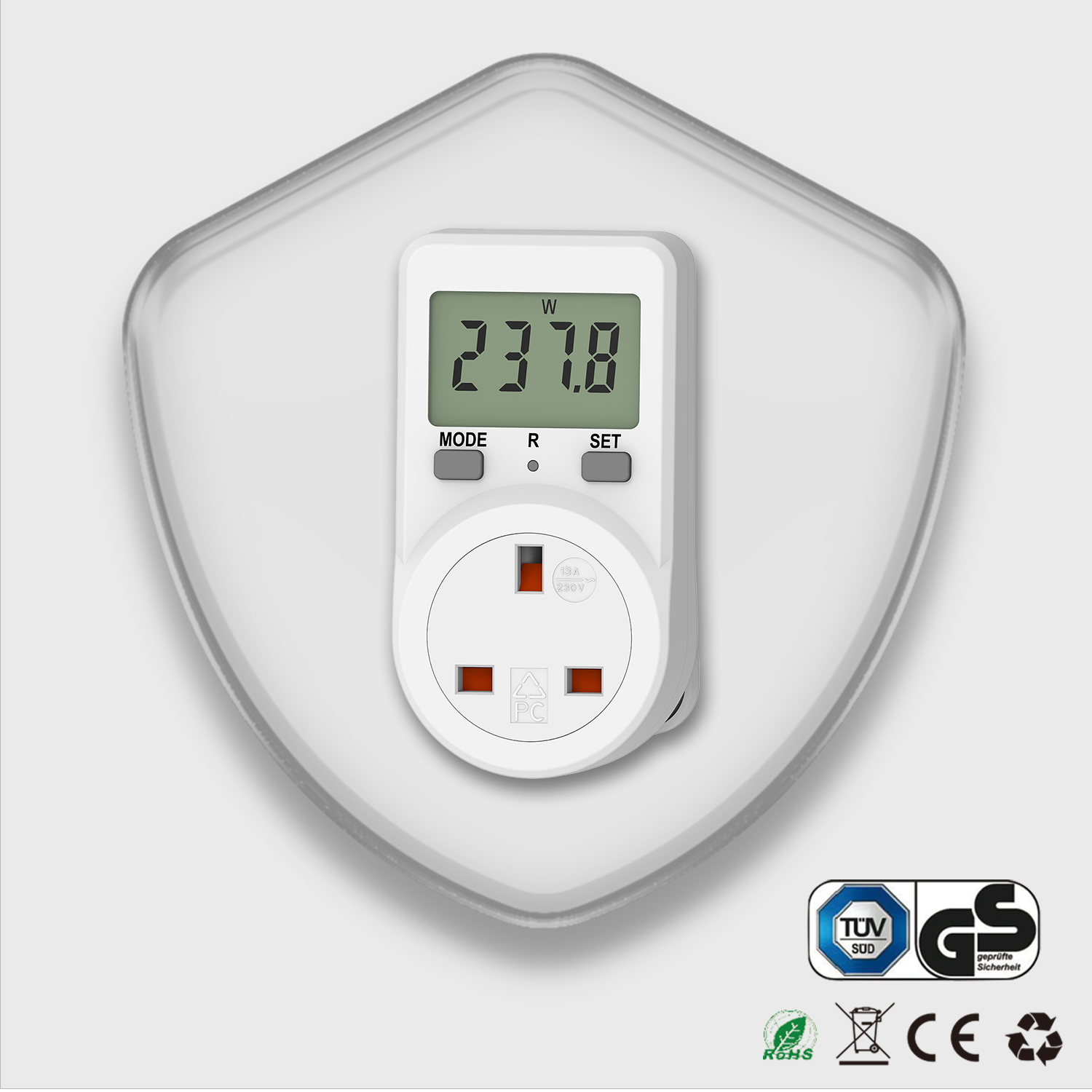 Electricity Usage Monitor Power Meter Plug Energy Monitor Plug Meter UK ...
