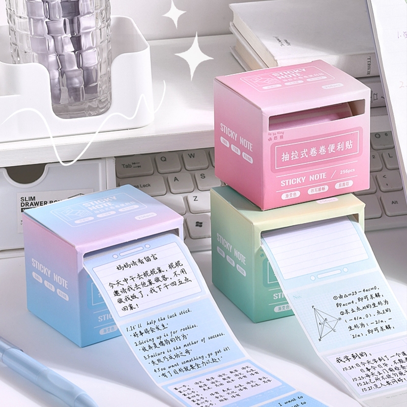 StickyFun 256pcs Gradient Sticky Notes Set – Tearable Removable Memo ...
