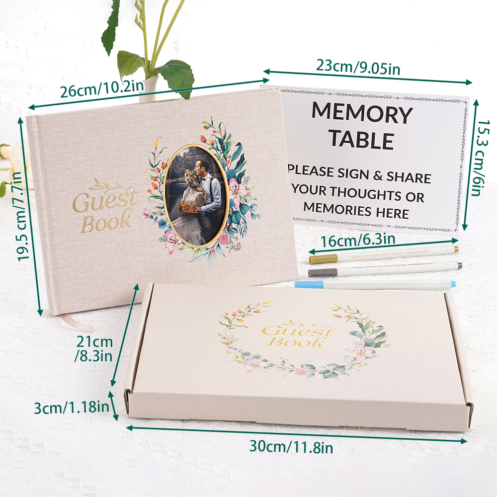 Wedding Guest Book Flowers Wedding Reception Signing Book Photo Album ...