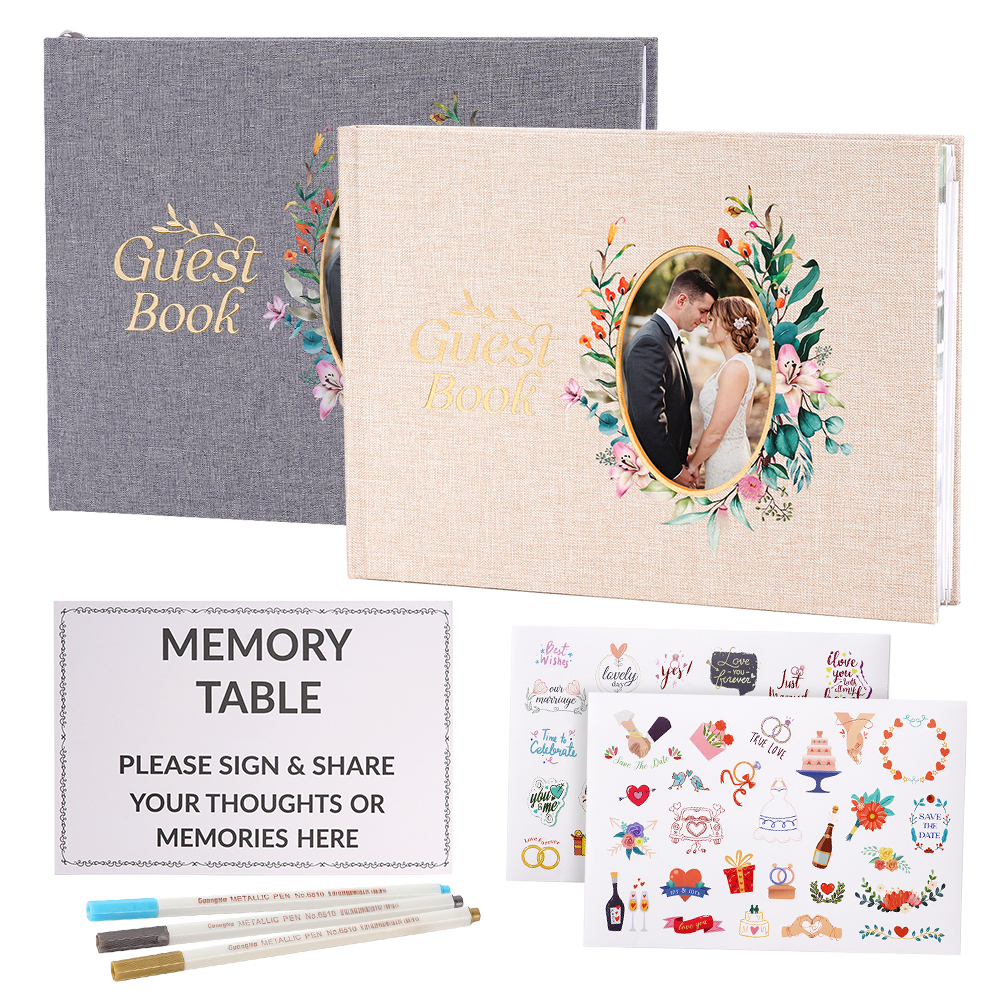 Wedding Guest Book Flowers Wedding Reception Signing Book Photo Album ...
