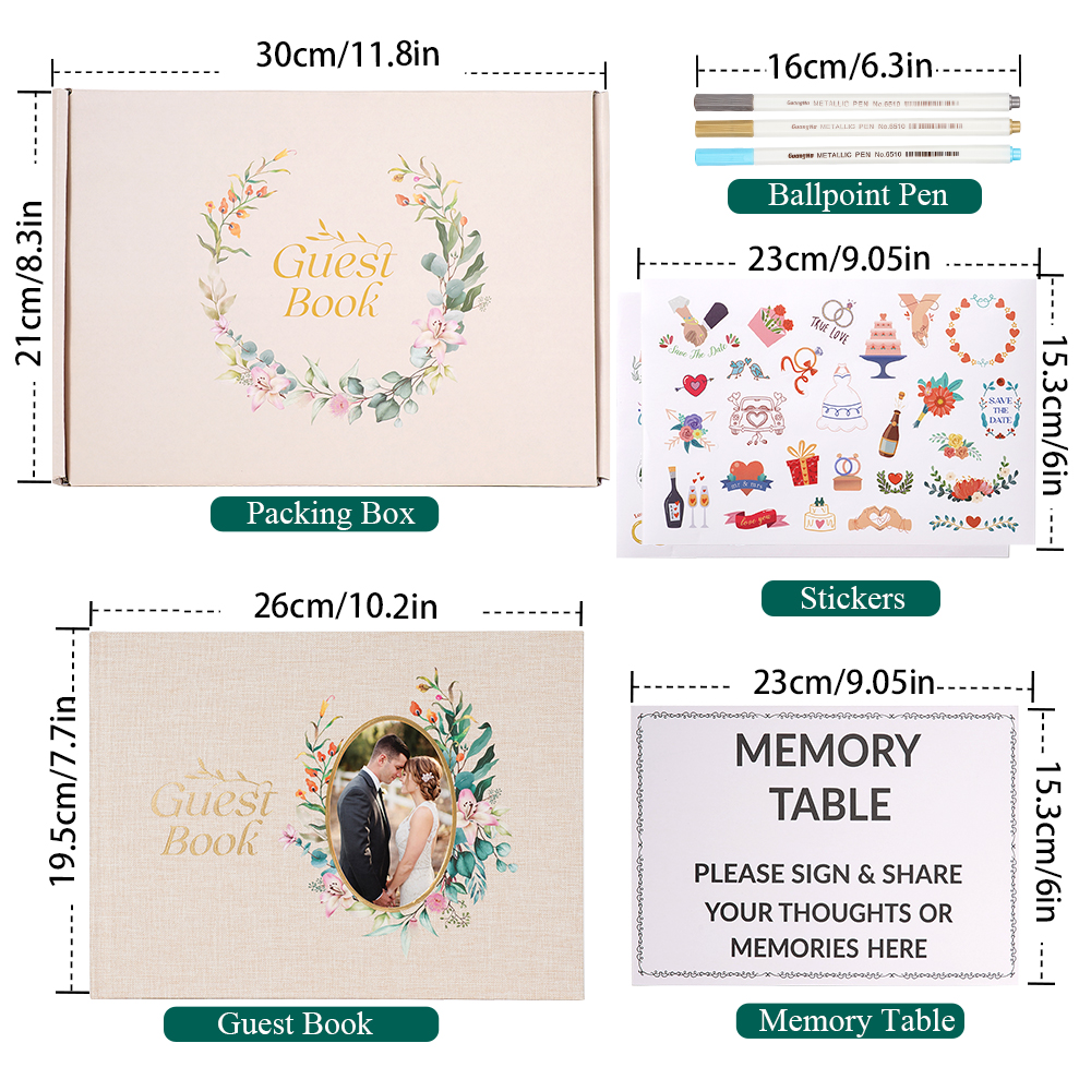 Wedding Guest Book Flowers Wedding Reception Signing Book Photo Album ...
