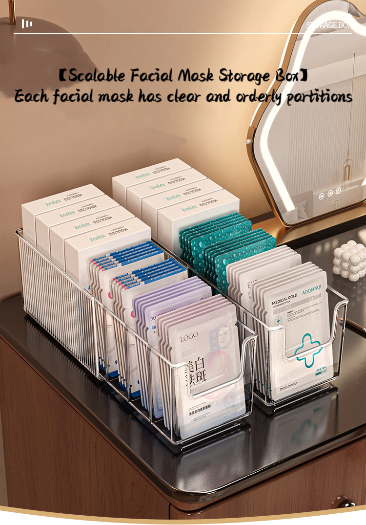 Scalable Facial Mask Storage Box With Detachable Grid Transparent ...
