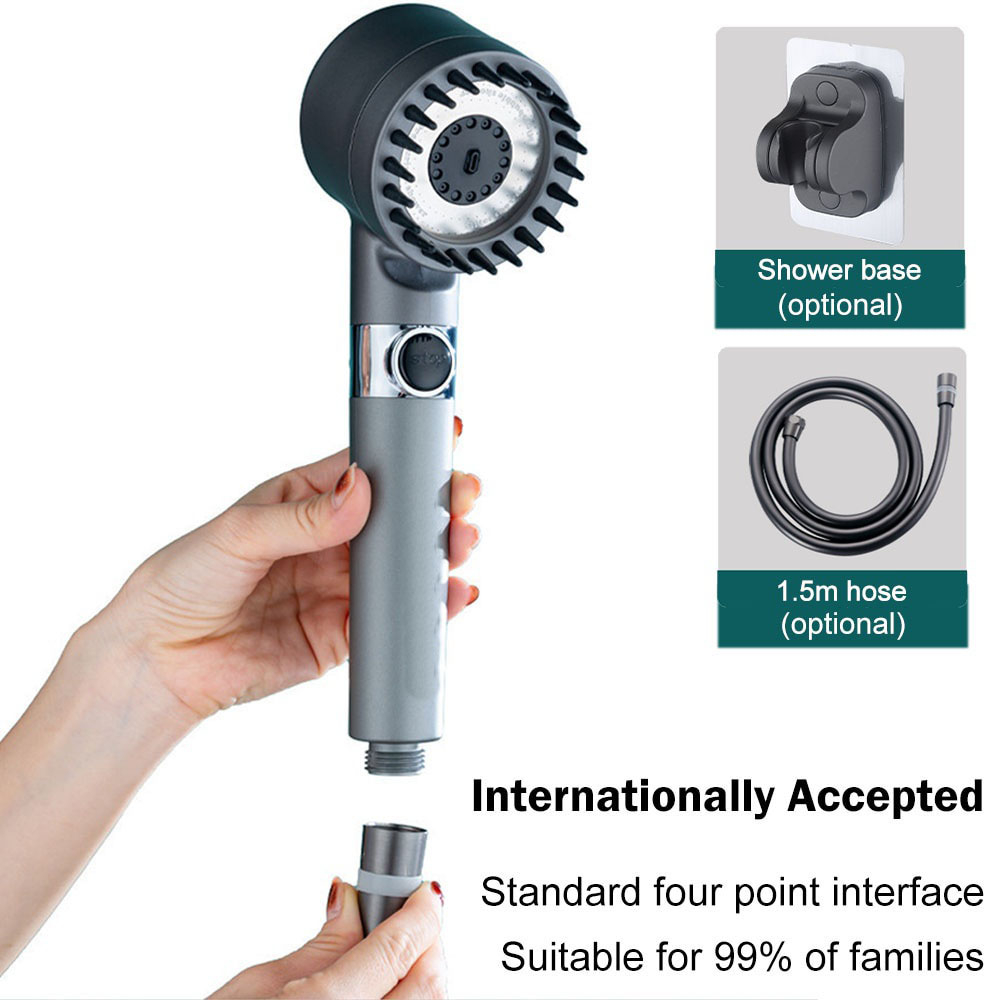 [HOUSGOOD] 4 In 1 Massagable High Pressure Shower Head With Filter ...