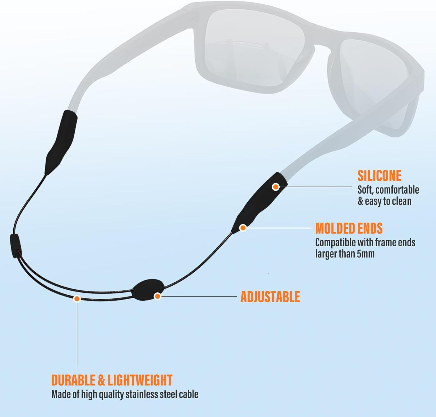 Versatile Glasses Strap Holder - Sunglasses Rope & Eyeglasses Band for ...