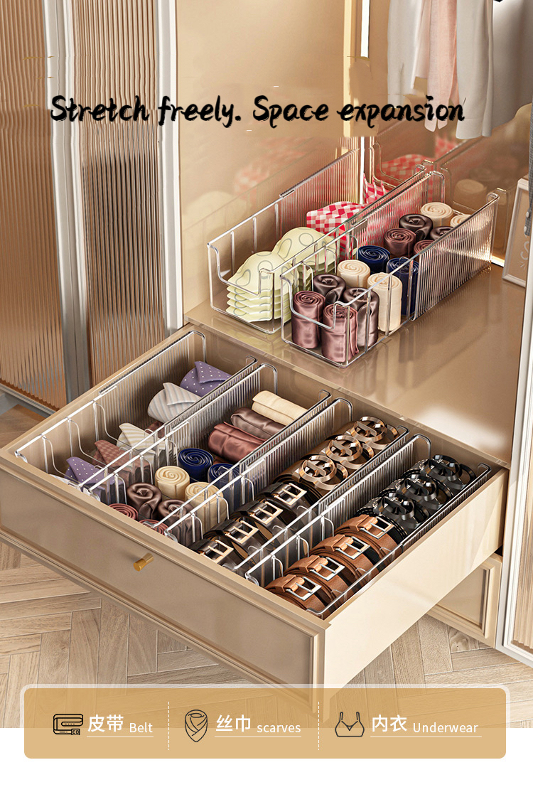 Scalable Belt Storage Box With Detachable Grid Multi Functional Belt ...