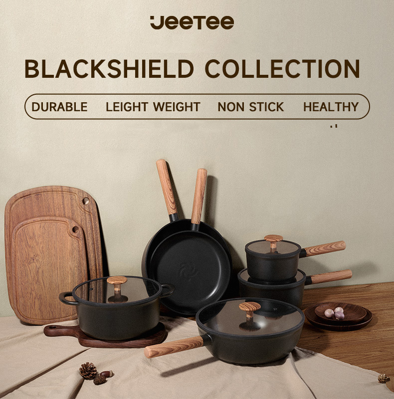 JEETEE 7Pcs Non Stick Cookware Set with lid Induction & Gas Compatible ...