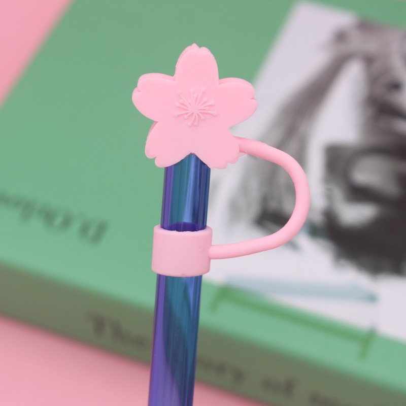 10mm PVC Soft Silicone Straw Cover Cute Food Grade Dustproof Straw Cap ...