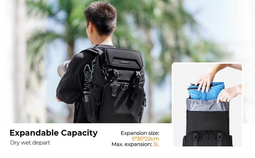 K&F Concept Camera Backpack Hard Shell Camera Bag Large Capacity ...
