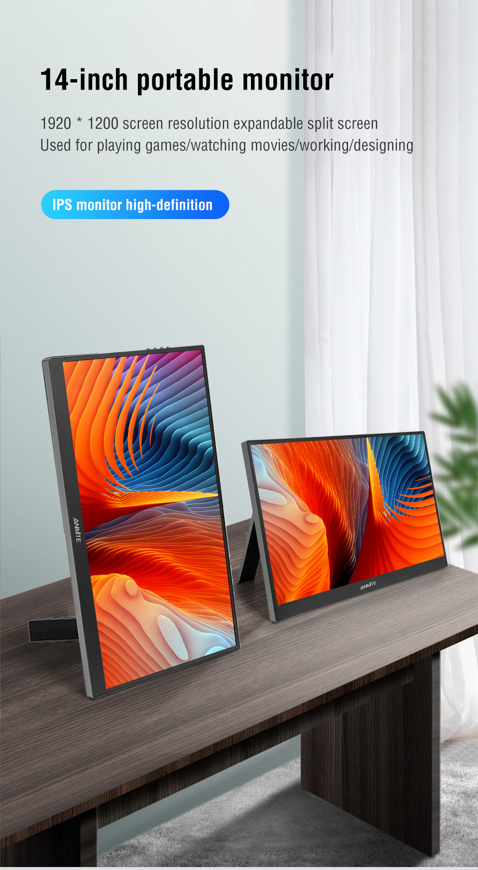 Local delivery Anmite 14-inch 16:10 Portable Touchscreen Monitor – Full ...