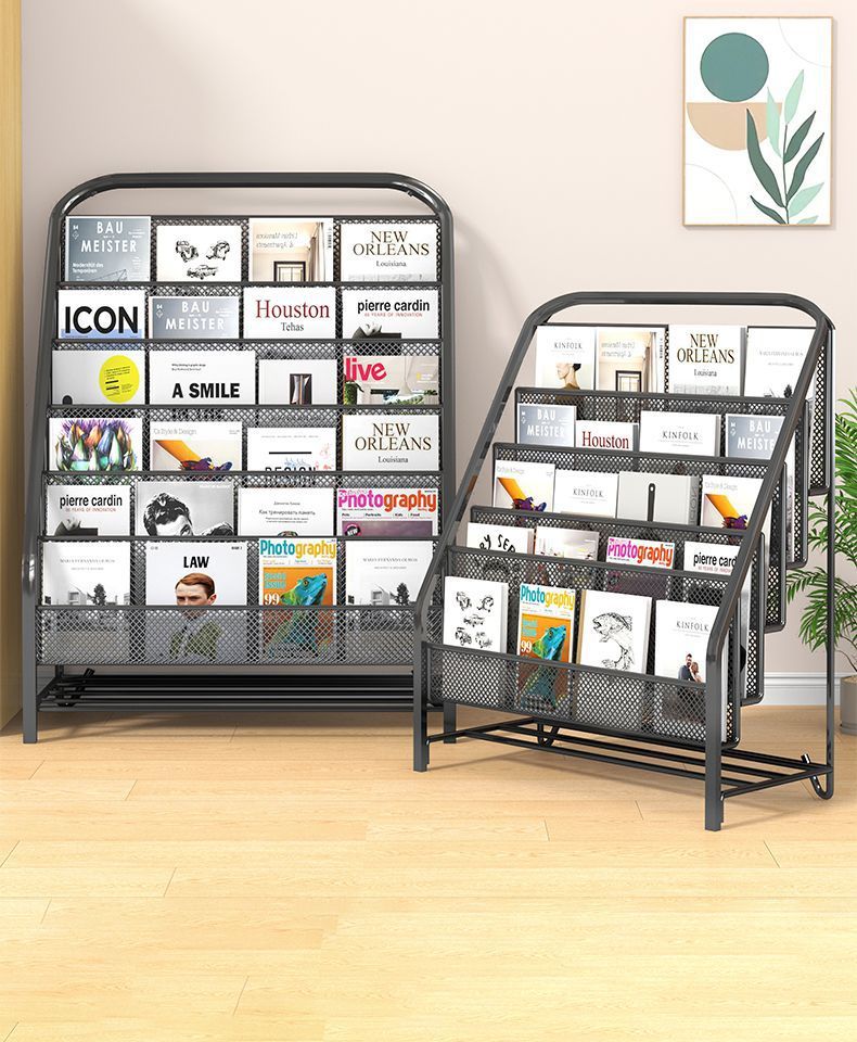Magazine & Newspaper Display Floor Rack with Single-Page Promotional ...