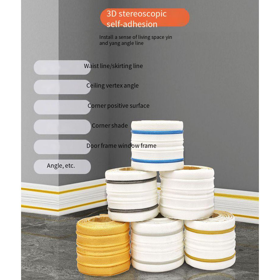 Concave-Convex Corner Self-Adhesive Waterproof Baseboard Stickers 230cm ...