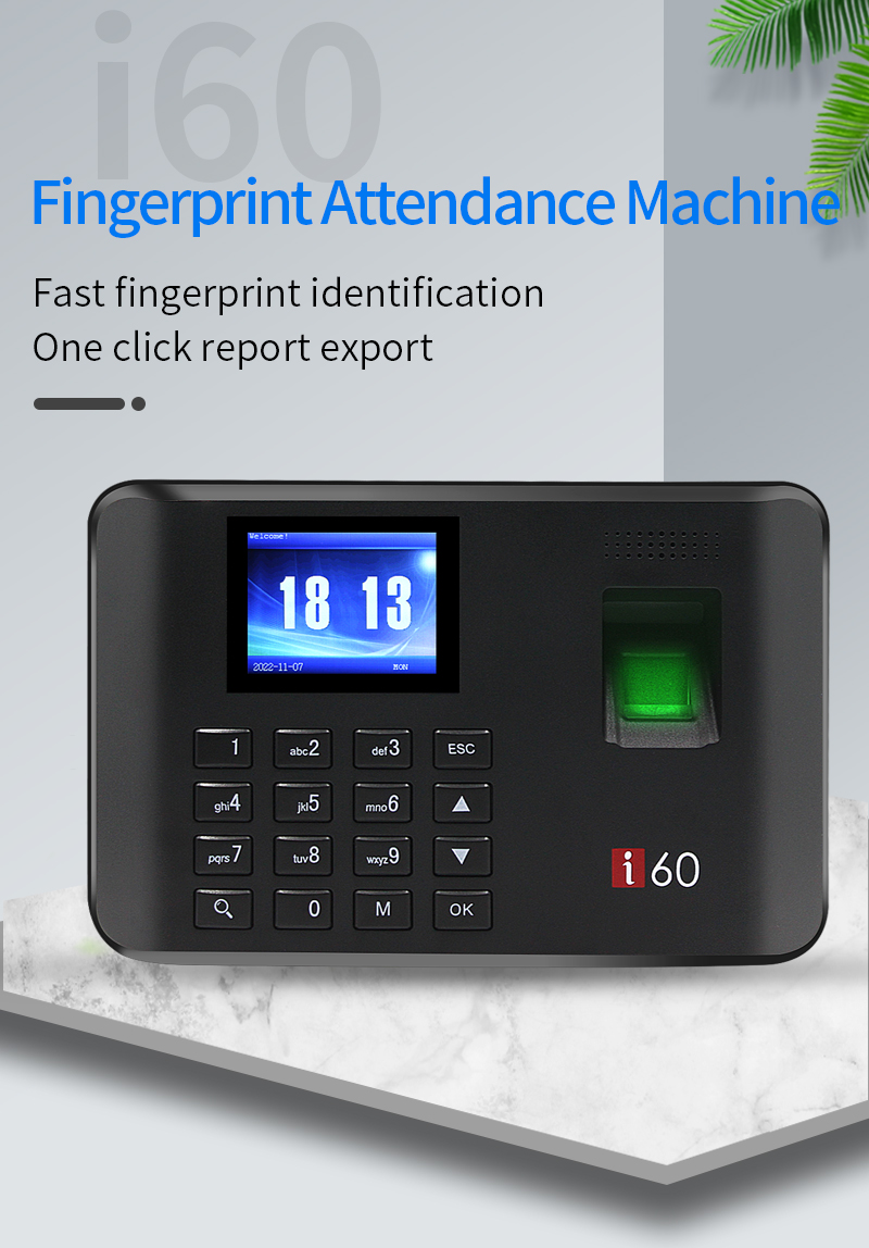 2.4" Screen Biometric Fingerprint Time Attendance System Time Clock USB ...