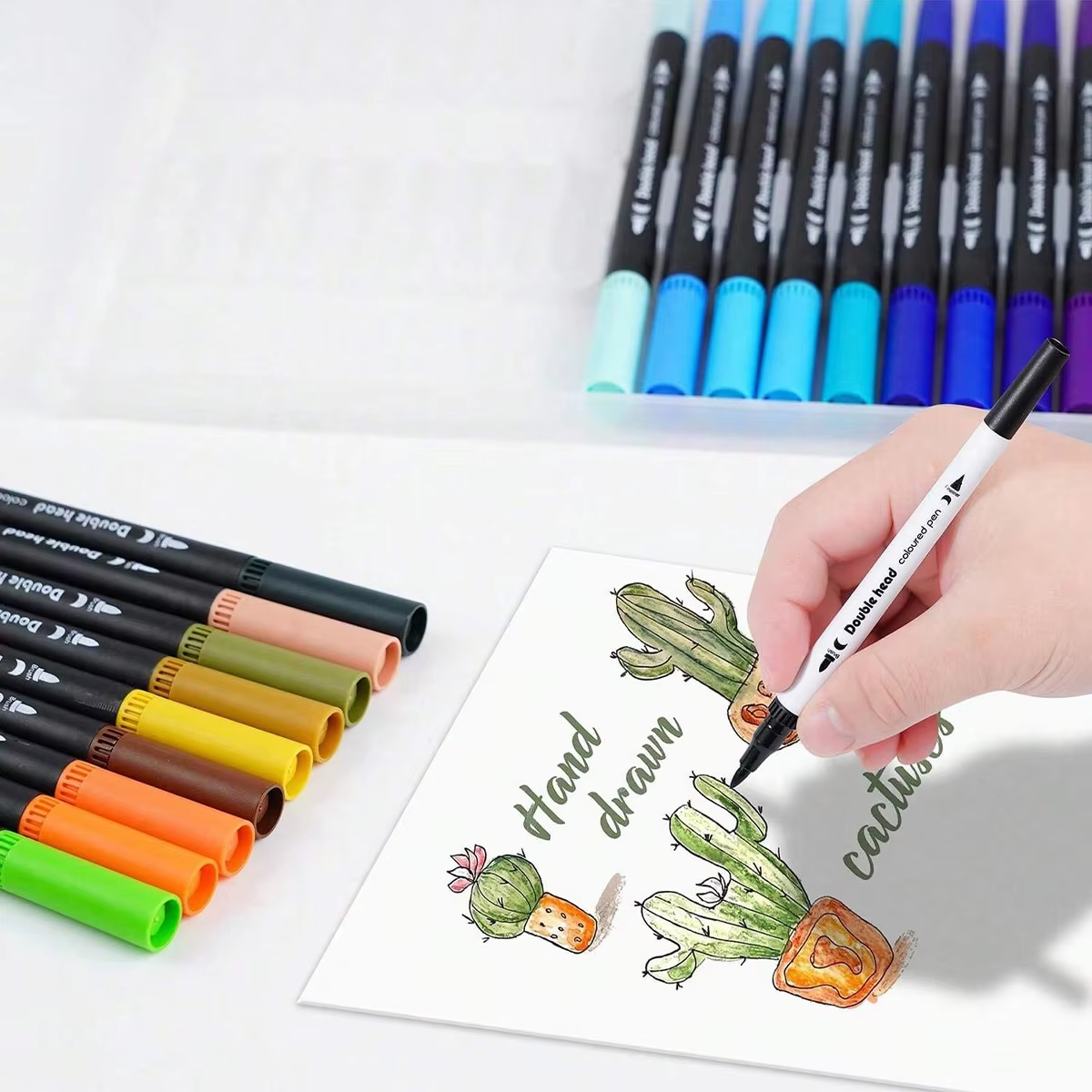 Pen Set 60 Brush Point Engraving Double-Head Professional Art Drawing ...