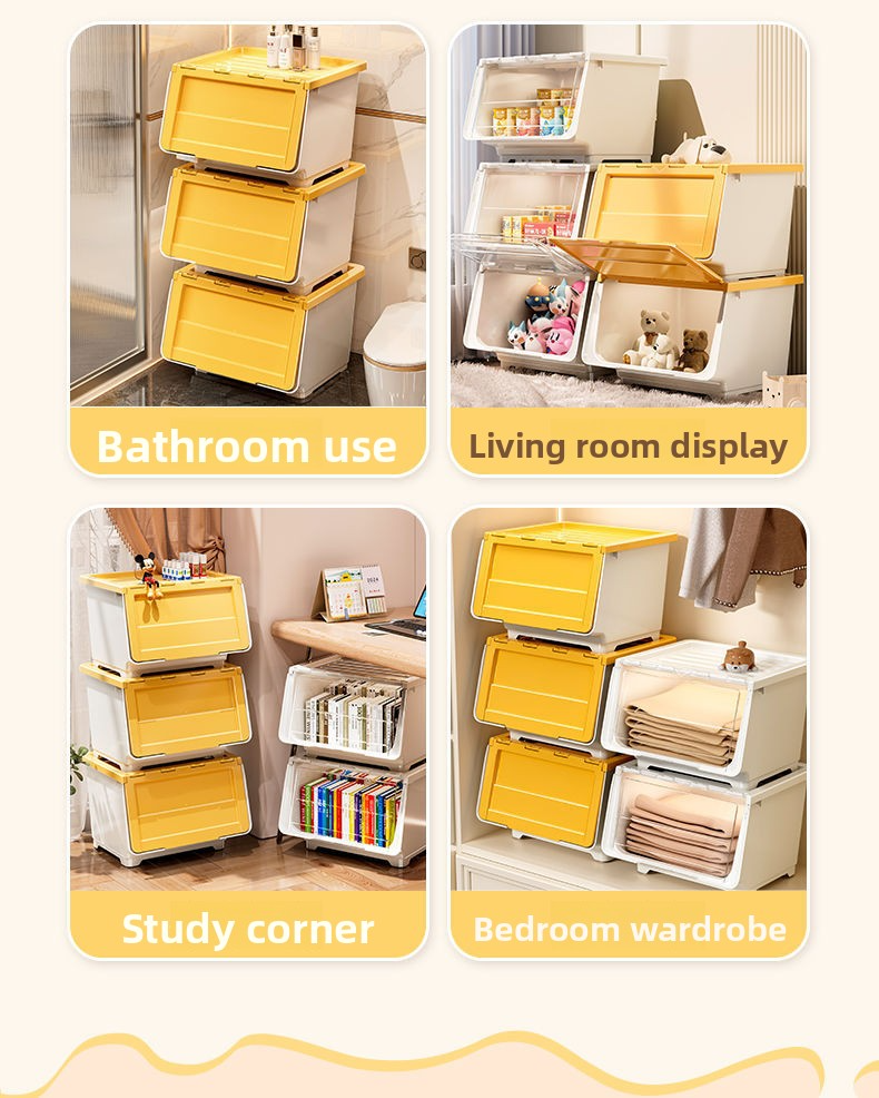 Stackable Storage Box With Lid Chest Drawer Storage Box Rack Plastic ...