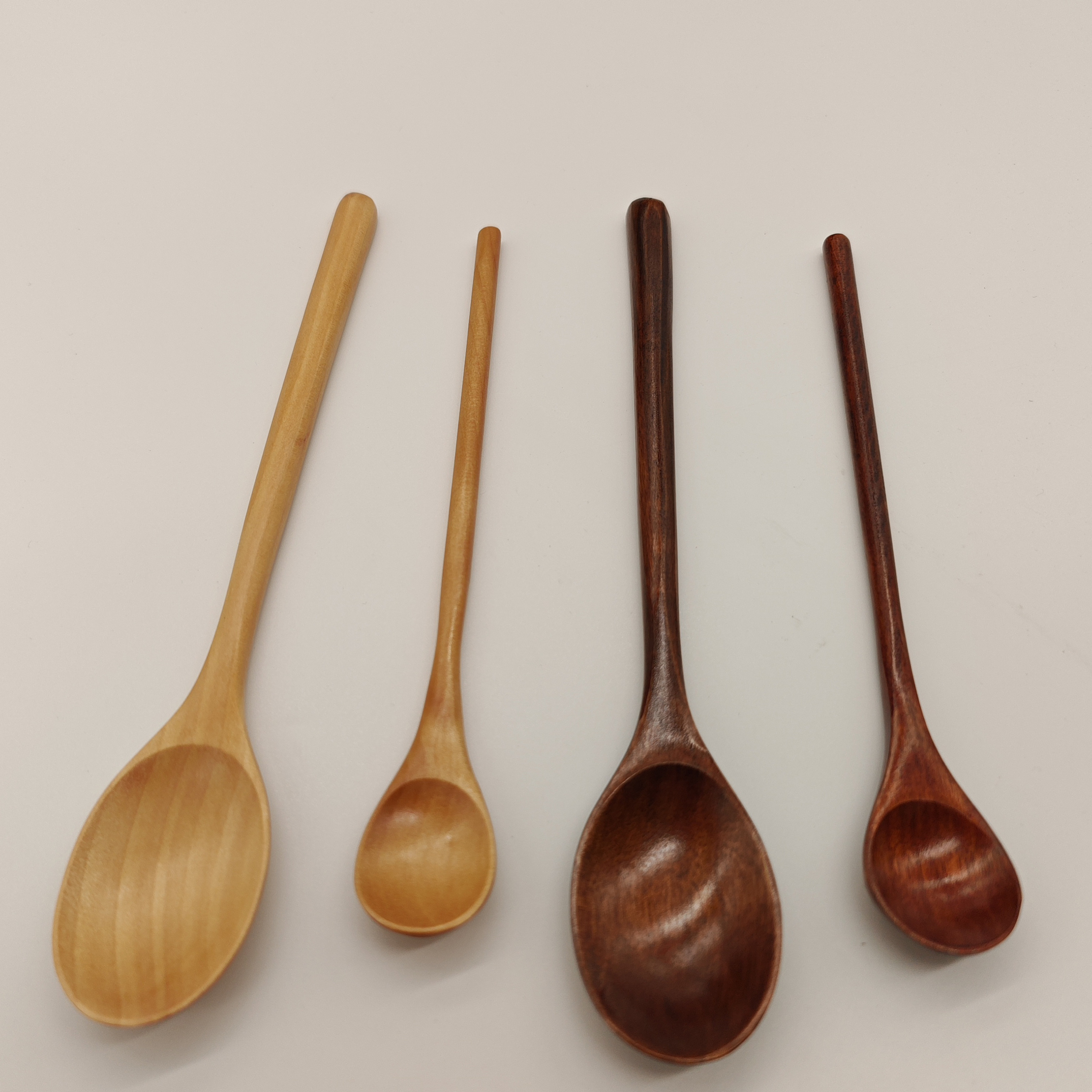 Long-Handled Wooden Spoon for Kitchen Soup Mixing Honey and Coffee ...