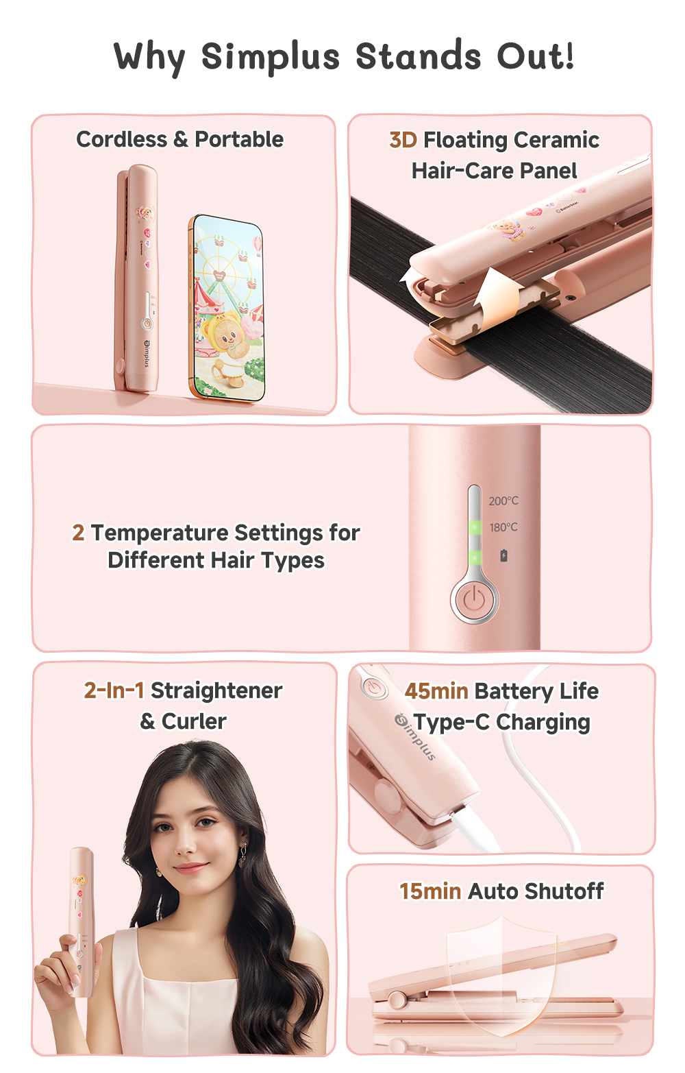 Simplus x ButterBear In Hair Straight&Curl丨Cordless