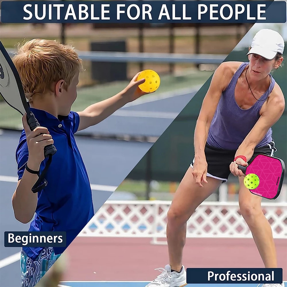 Pickleball Paddle Set with Pickleball Rackets Lightweight Glass Fiber ...