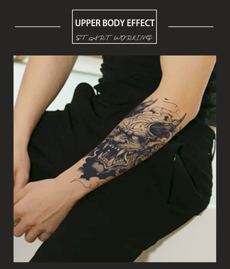 Top 1PC Oni Mask Waterproof Temporary Tattoo Lasts 1-2 Weeks Herbal ...