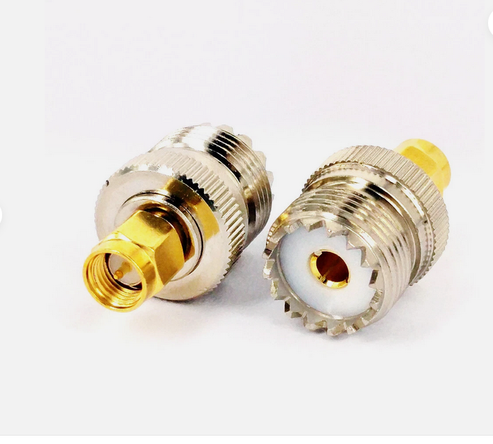 Produktbild von DollaTek RF-Adapter-Set – SMA Auf UHF (PL259/SO239), 2x Stecker/Buchse, 50 Ohm, Vergoldet