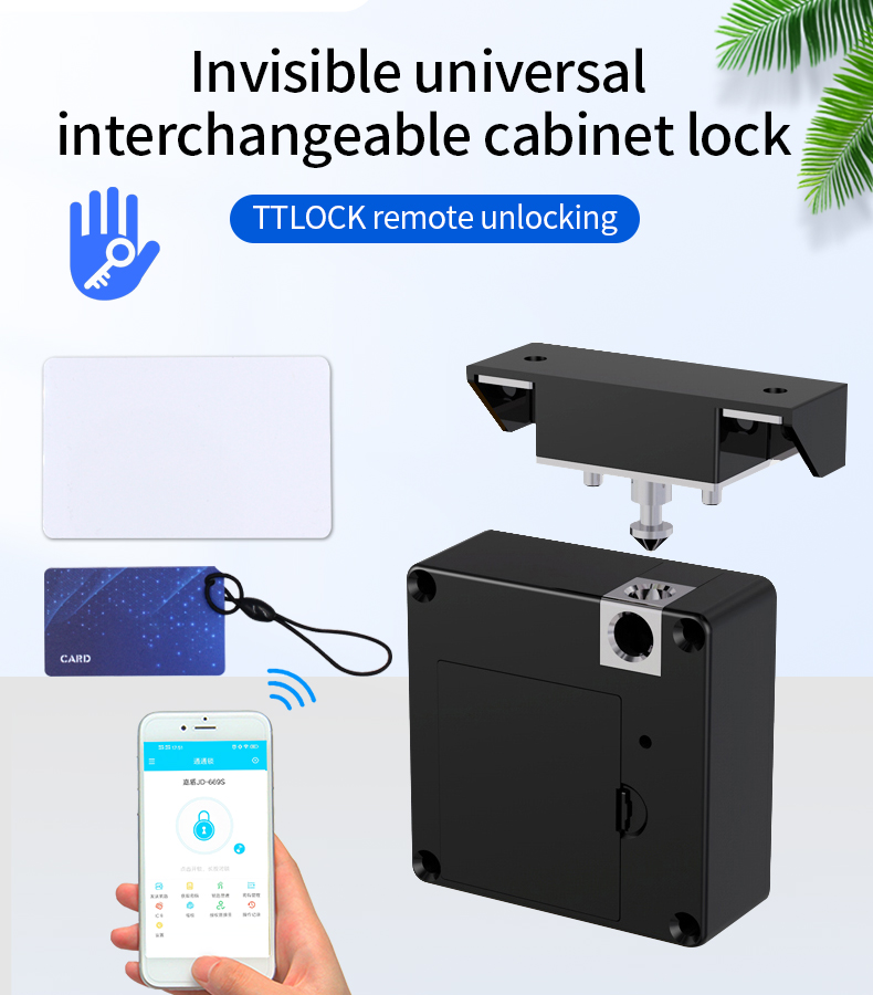 NFC IC Card TTlock App Keyless Invisible Cabinet Door Lock Drawer ...