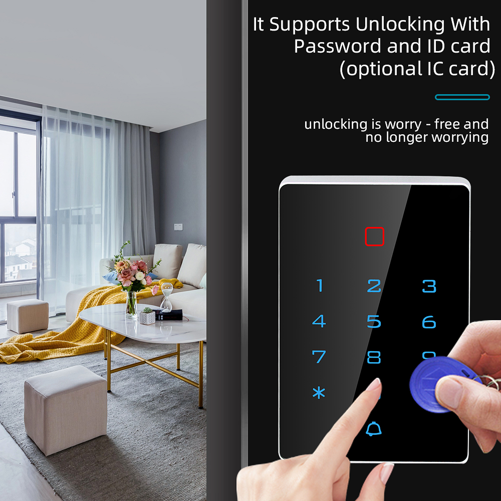 Standalone Access Control Touch Keypad Proximity Card Reader Backlit Up ...