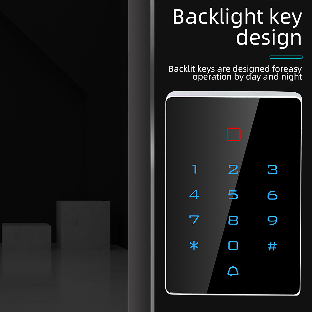 Standalone Access Control Touch Keypad Proximity Card Reader Backlit Up ...