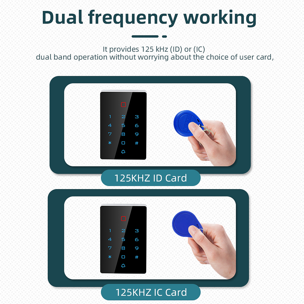 Standalone Access Control Touch Keypad Proximity Card Reader Backlit Up ...