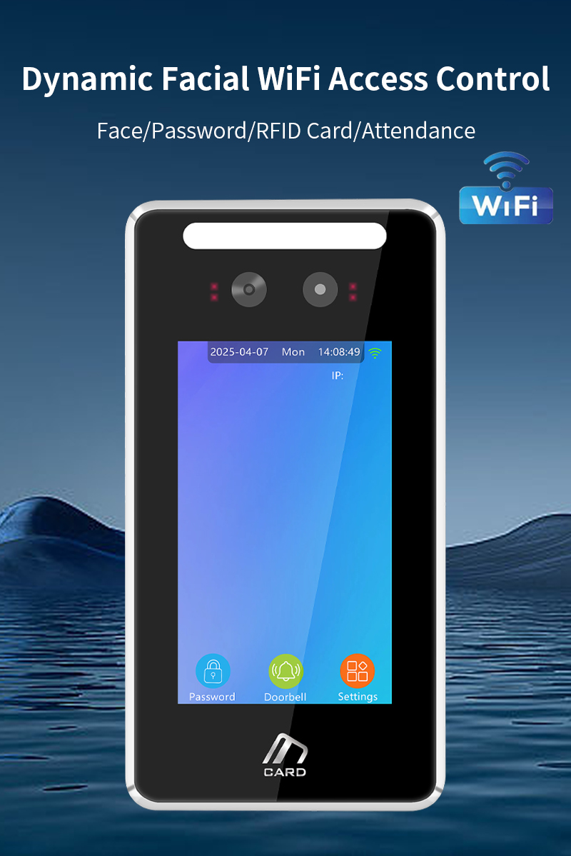 4in TCP/IP Wifi Dynamic Face Time Attendance Access Control Biometric ...