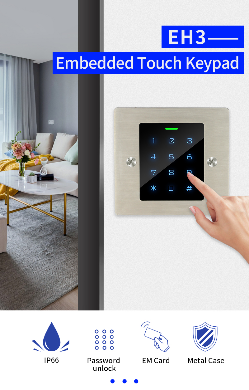 Metal Access Control Keypad Waterproof Embedded 125KHz RFID Reader ...