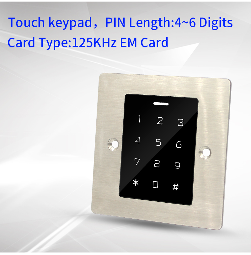 Metal Access Control Keypad Waterproof Embedded 125KHz RFID Reader ...