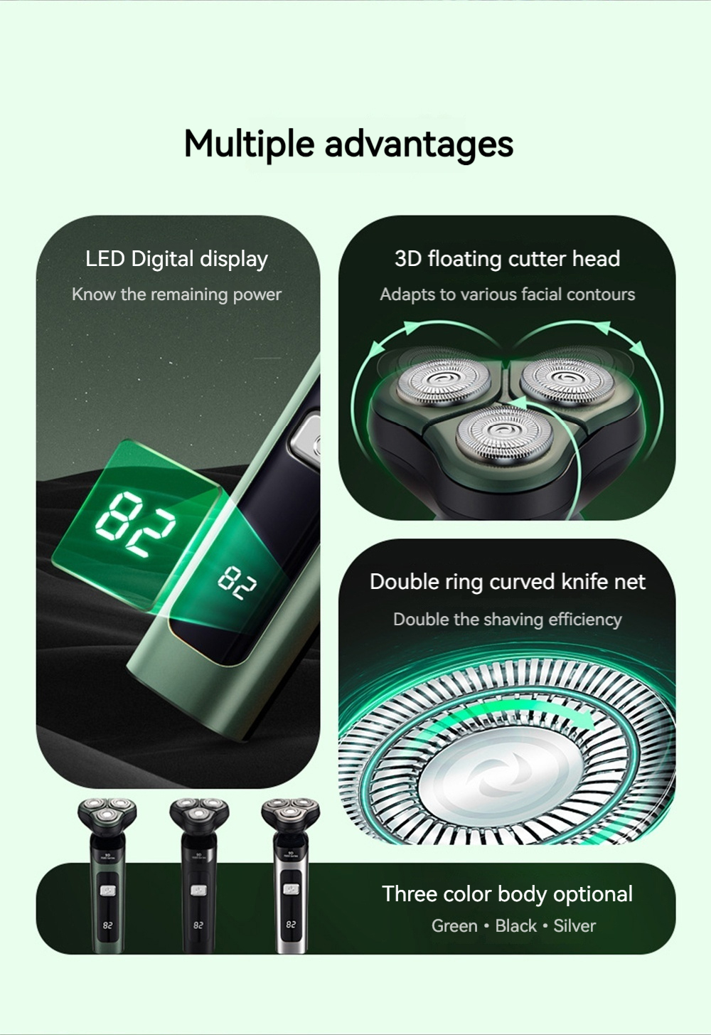 INSMART 4 IN 1 Rechargeable Razor Shaving Machine Shaver Mesin LED ...