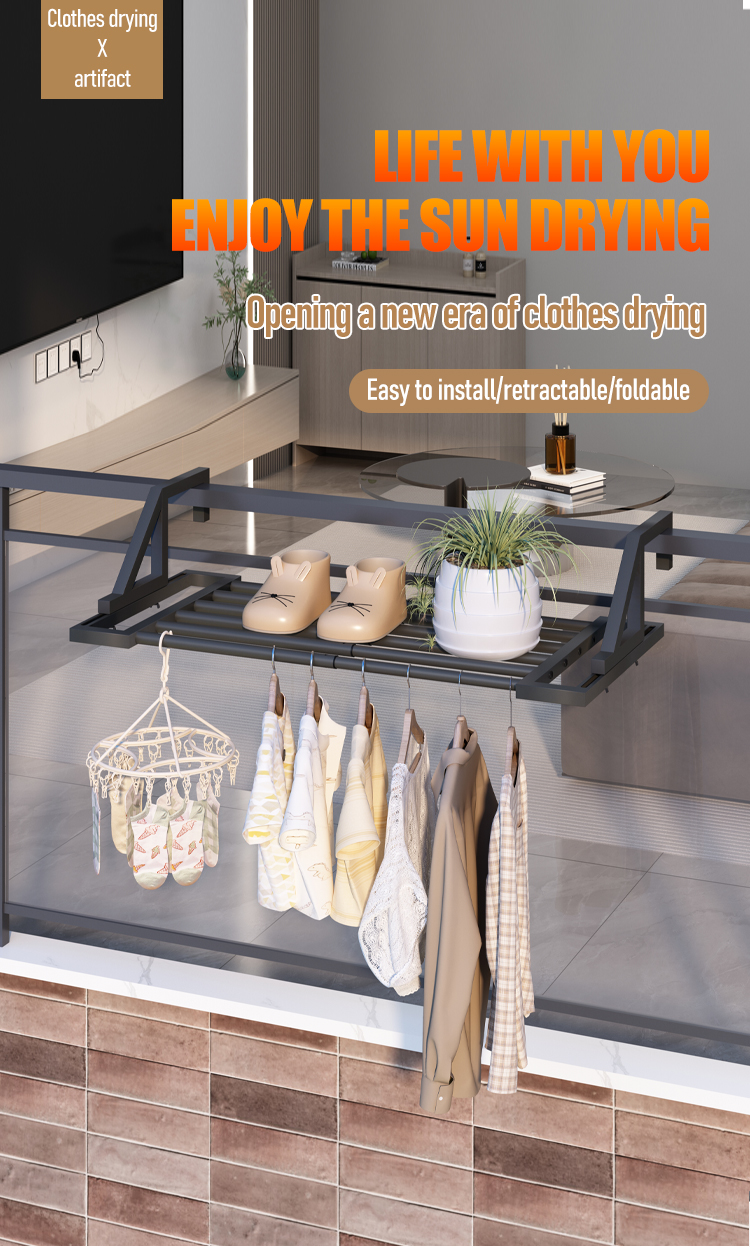 Balcony shoe drying rack/balcony clothes drying artifact/clothes drying ...
