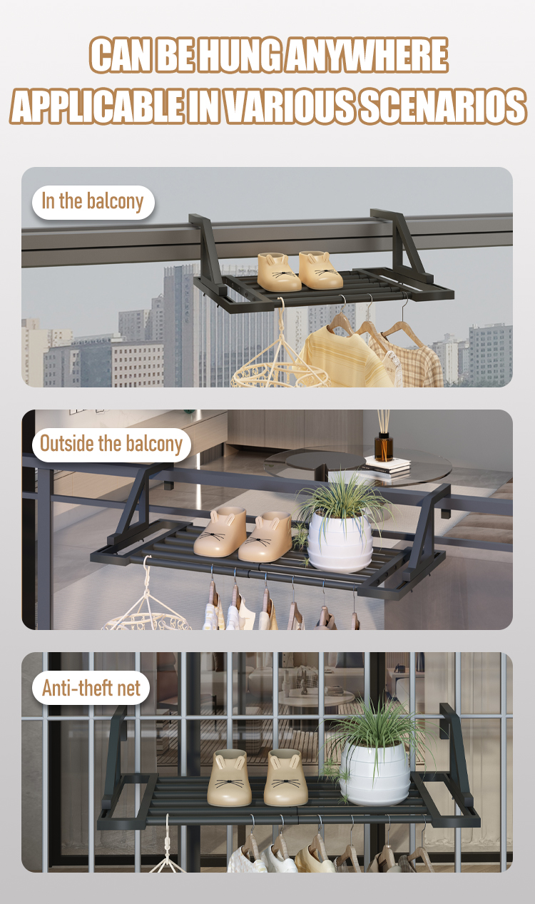 Balcony shoe drying rack/balcony clothes drying artifact/clothes drying ...