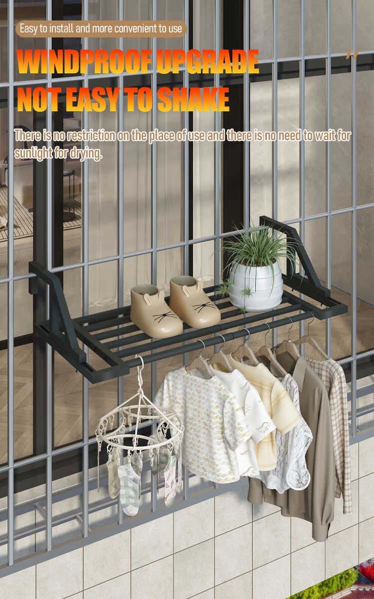 Balcony shoe drying rack/balcony clothes drying artifact/clothes drying ...