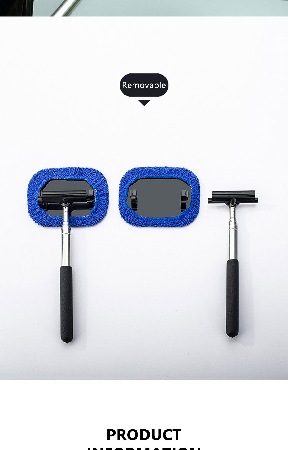 SEAMETAL Retractable Car Windshield Wiper Blade Long Handle Rearview ...
