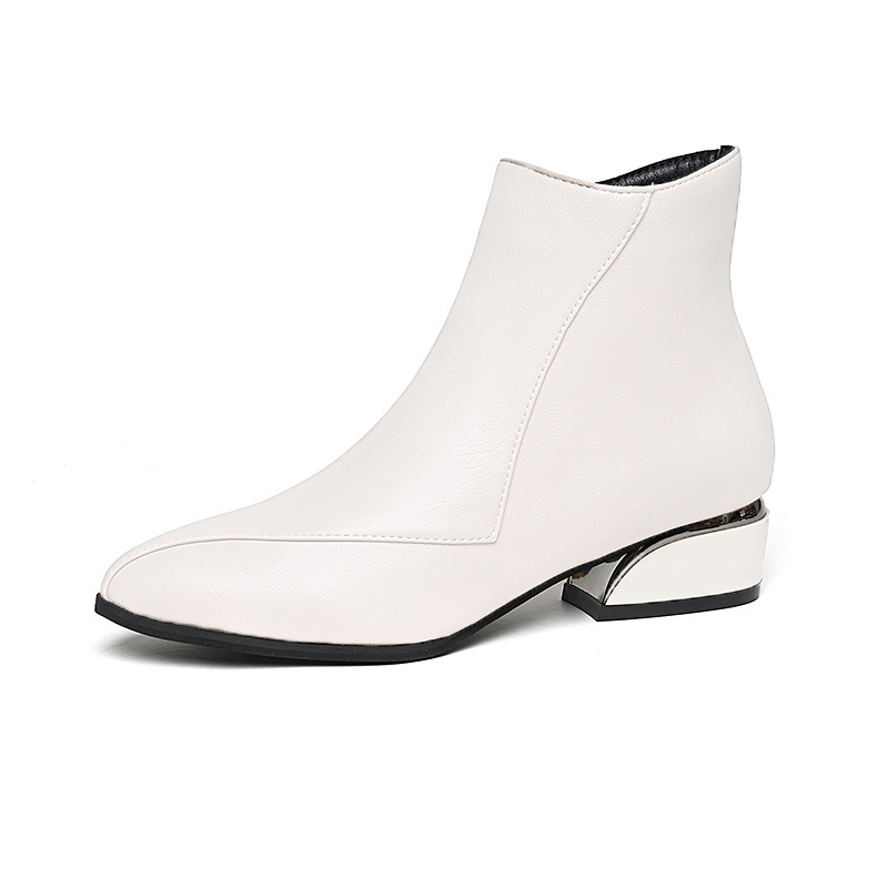 Soft leather pointy Doc Martens leather flat stylish one-boot bot ...